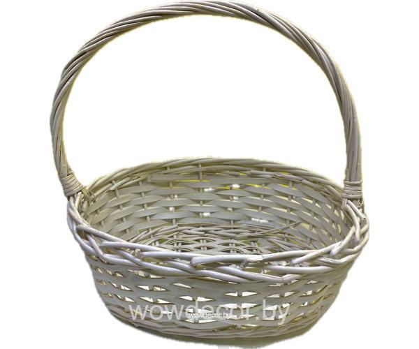 Корзина плетеная (ива): 38*27*H14*HH37, 1 шт., белый